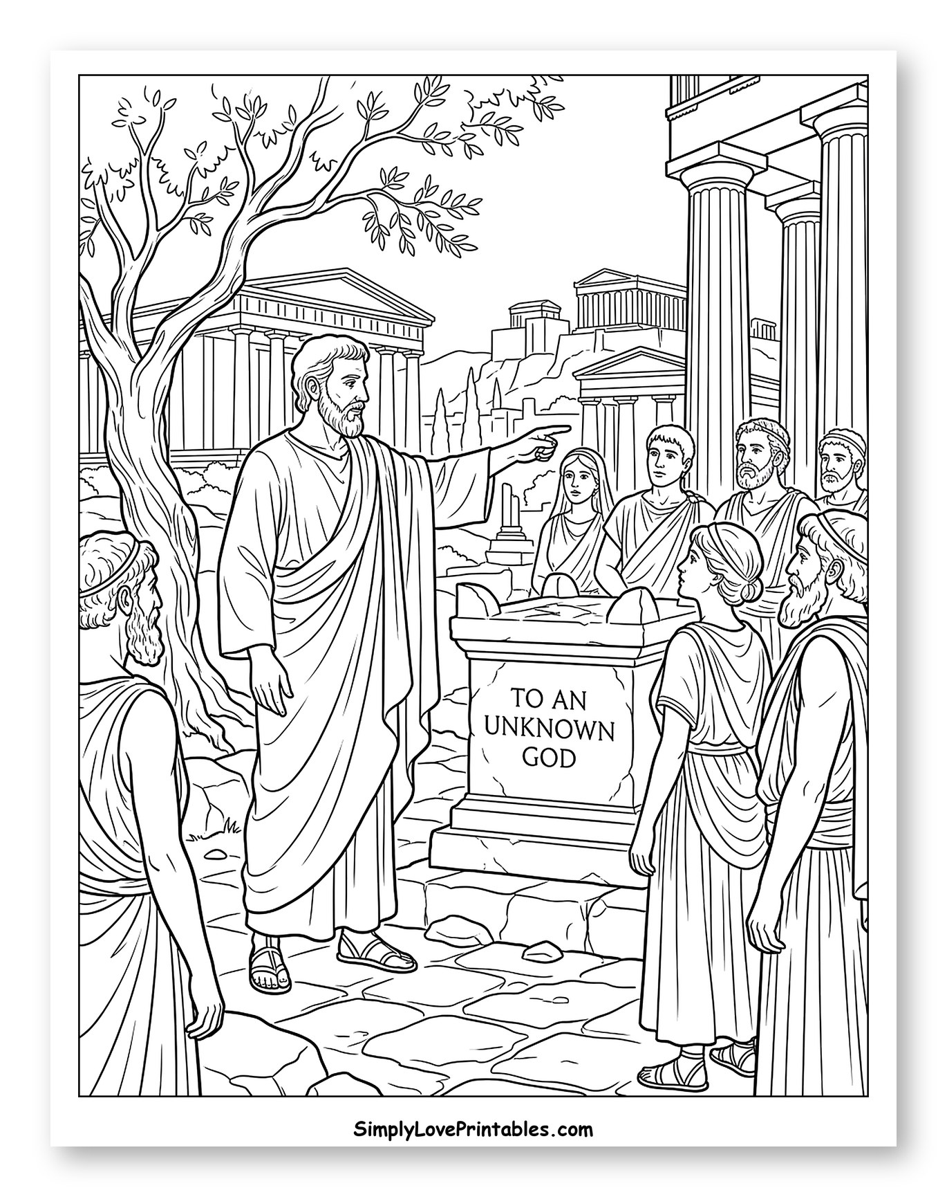 Apostle Paul Preaching in Athens to Color