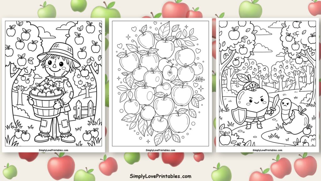 Apple coloring pages featured image