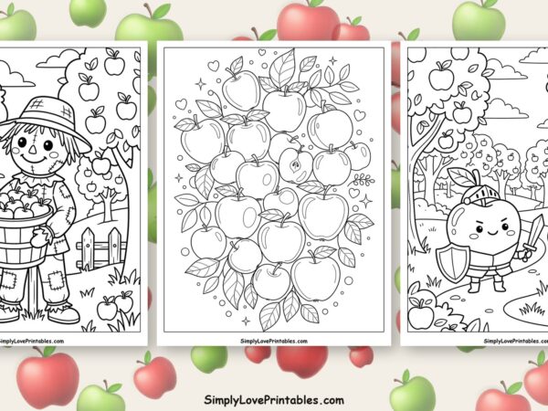 Apple coloring pages featured image