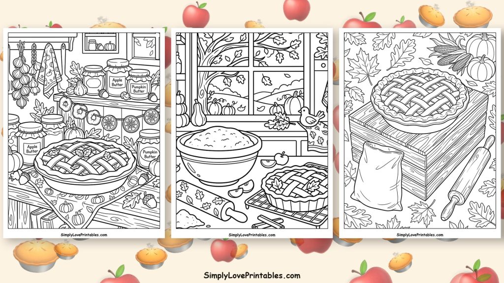 apple pie coloring pages featured image