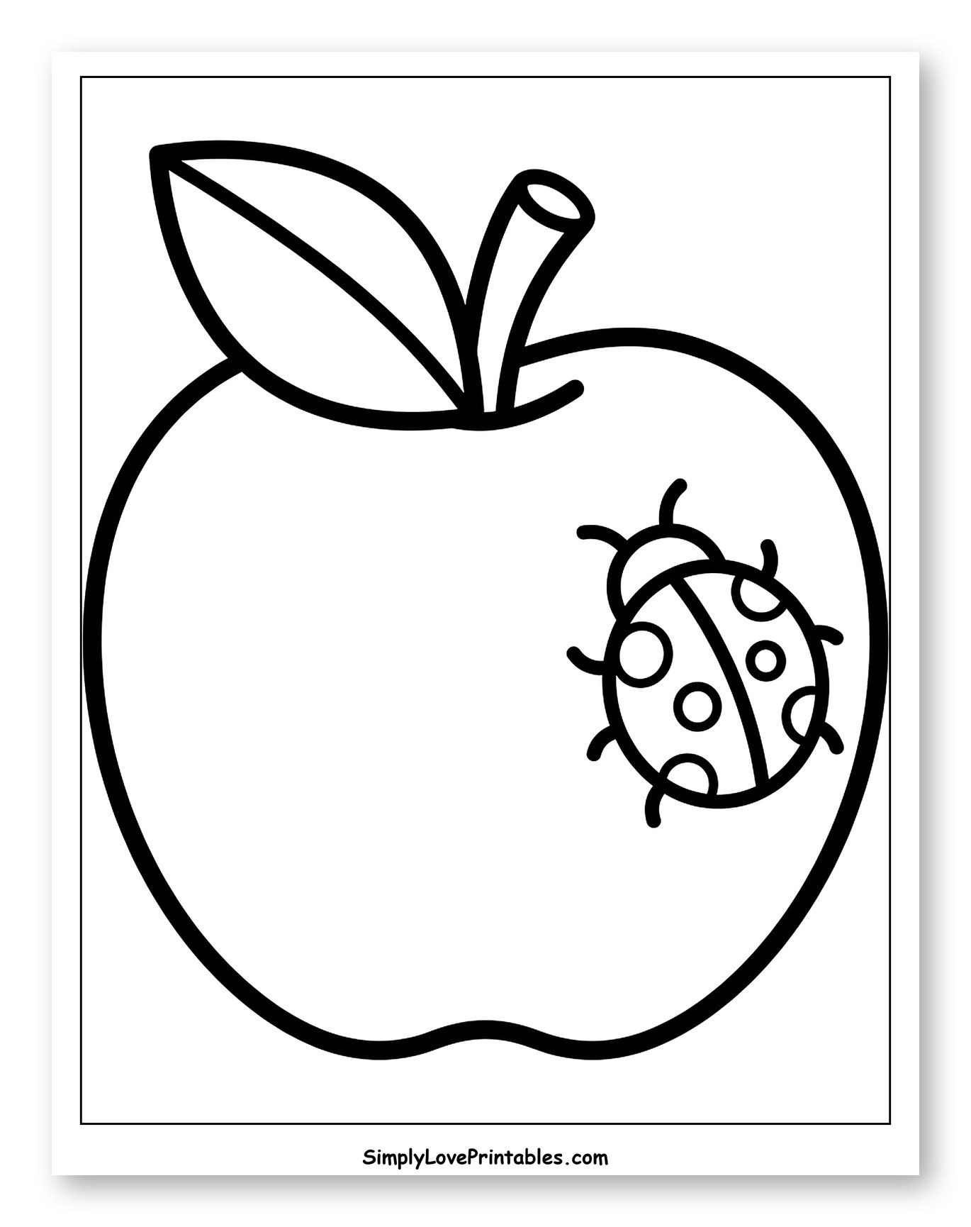 Apple with a Leaf and Ladybug
