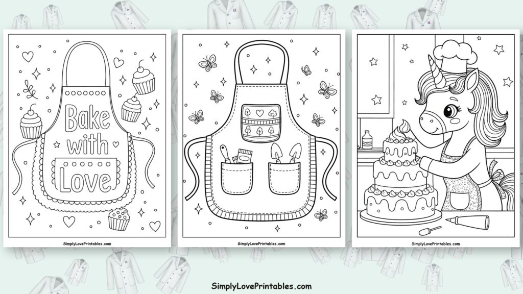 Apron coloring pages featured image