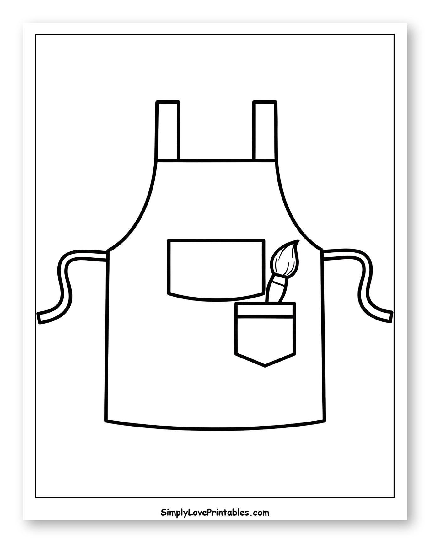 Apron with Paintbrush and Pockets