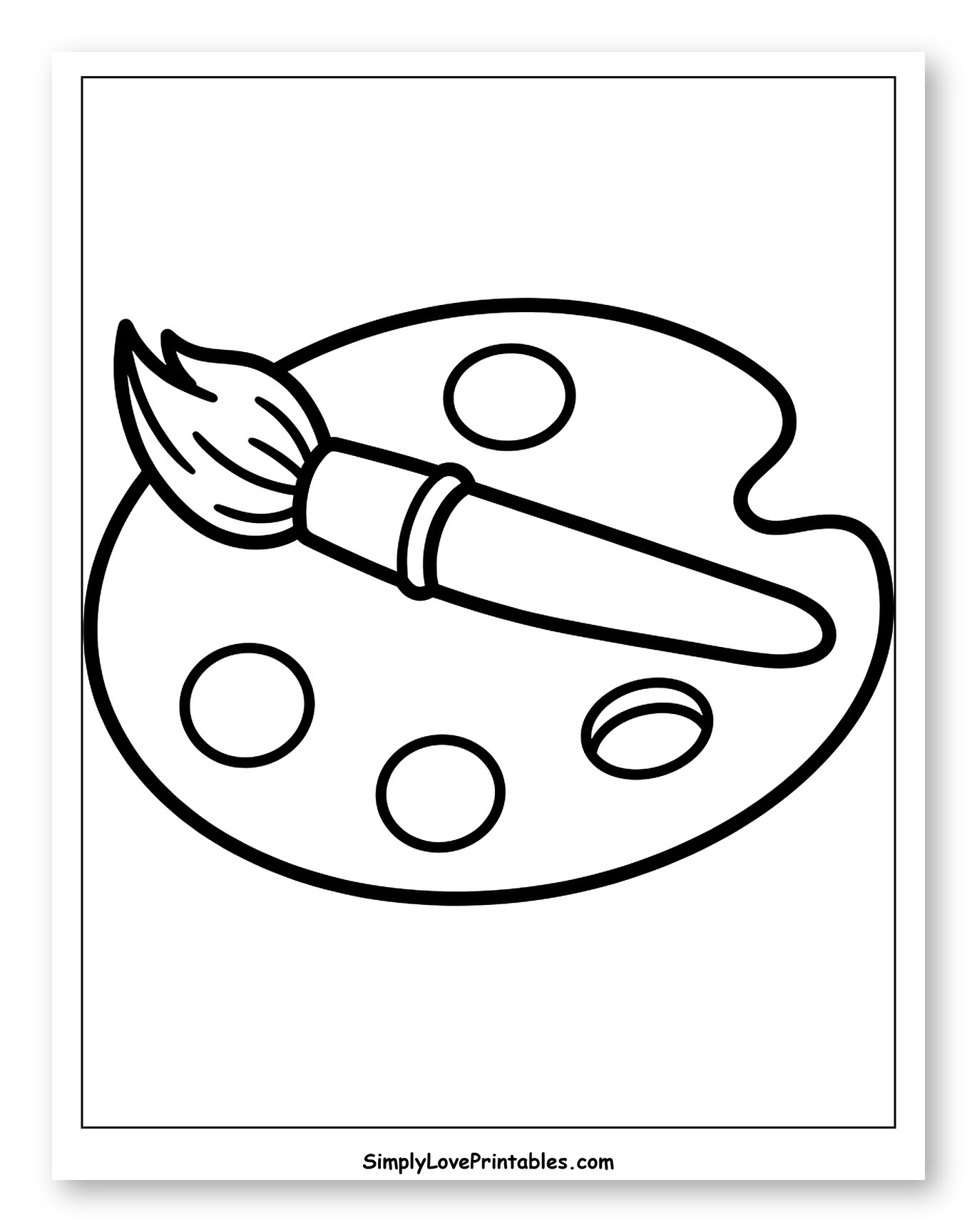 Art Palette with Paintbrush