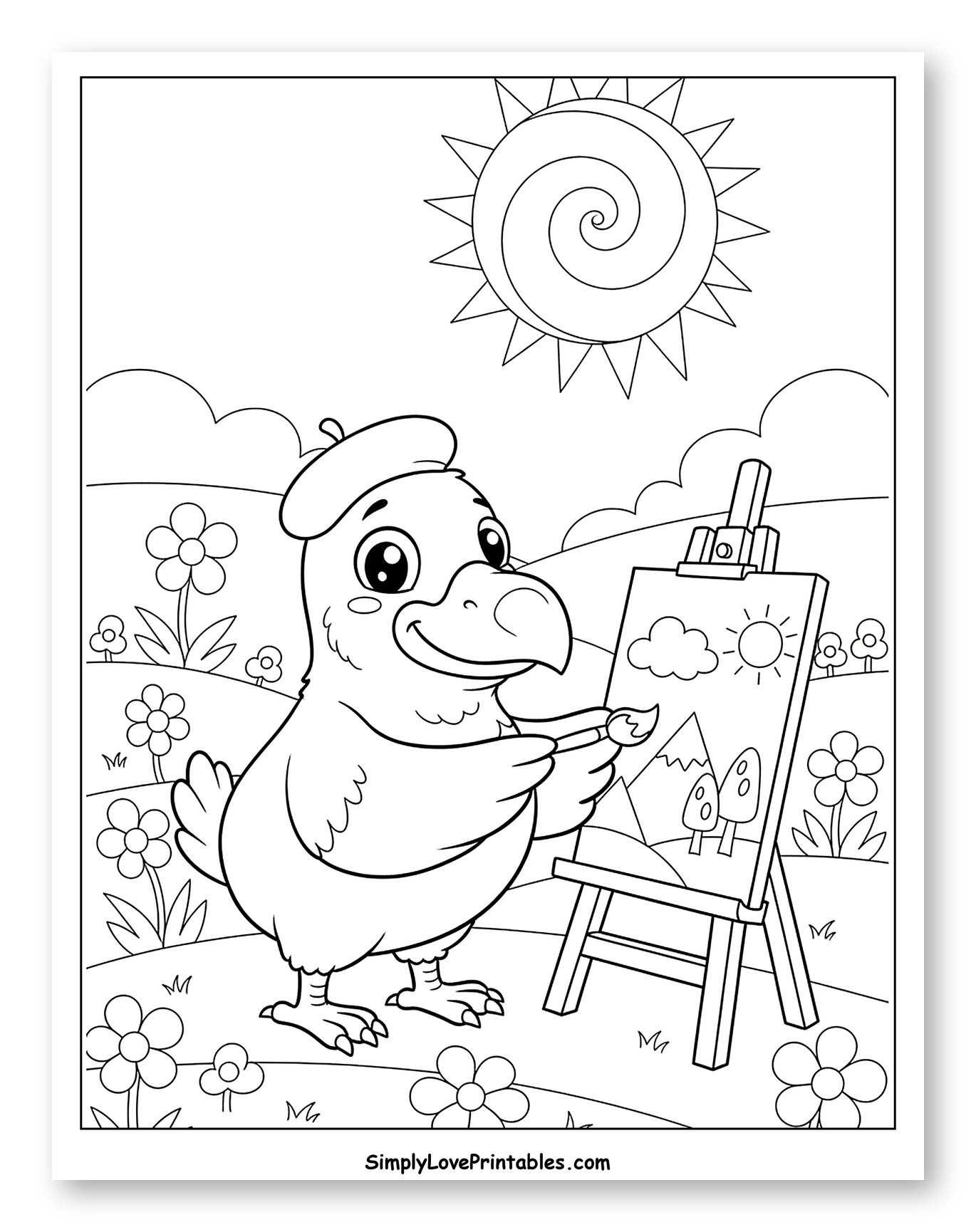 Artist Dodo Painting Sunny Outdoor Scene