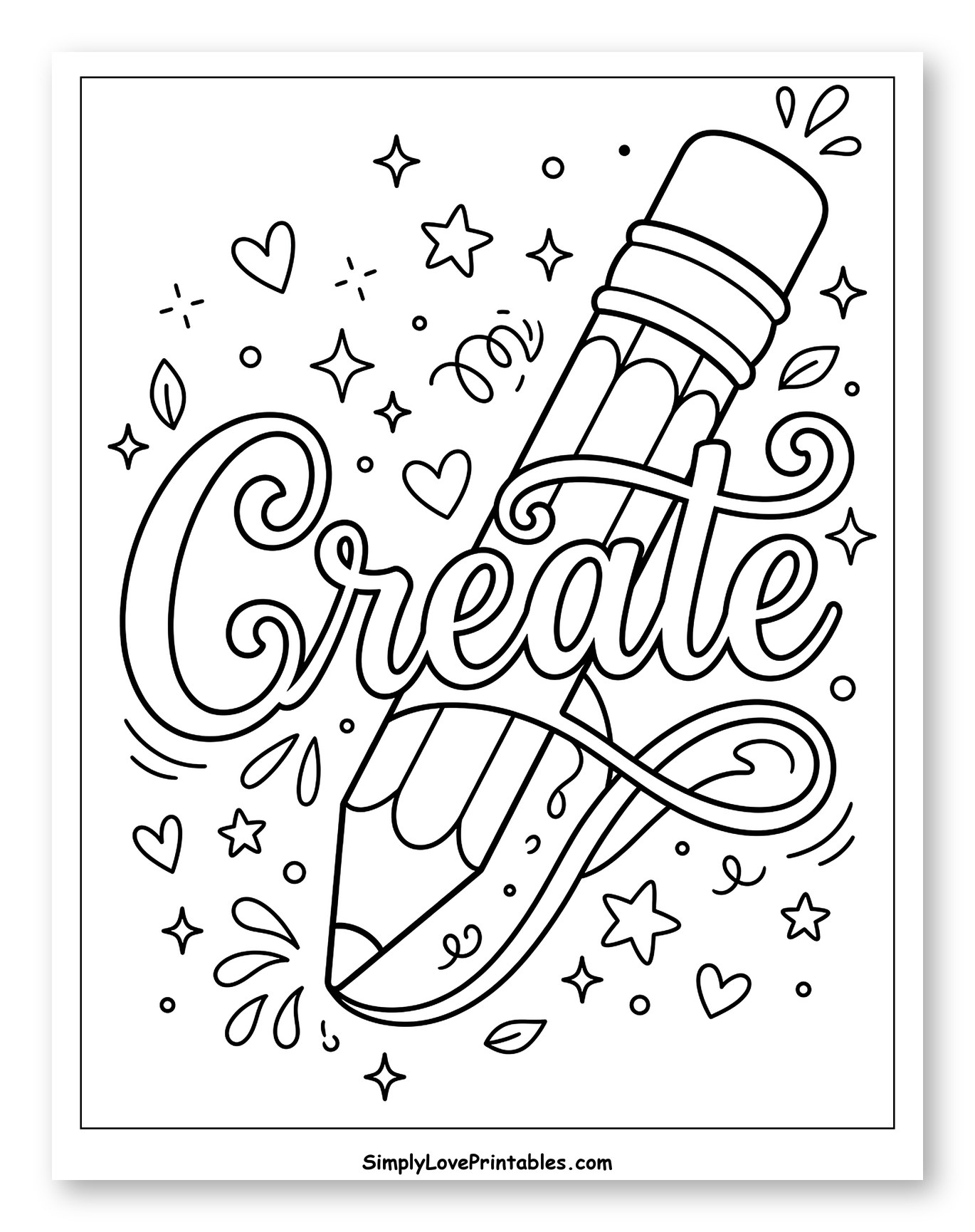 Artistic Pencil and 'Create' Calligraphy