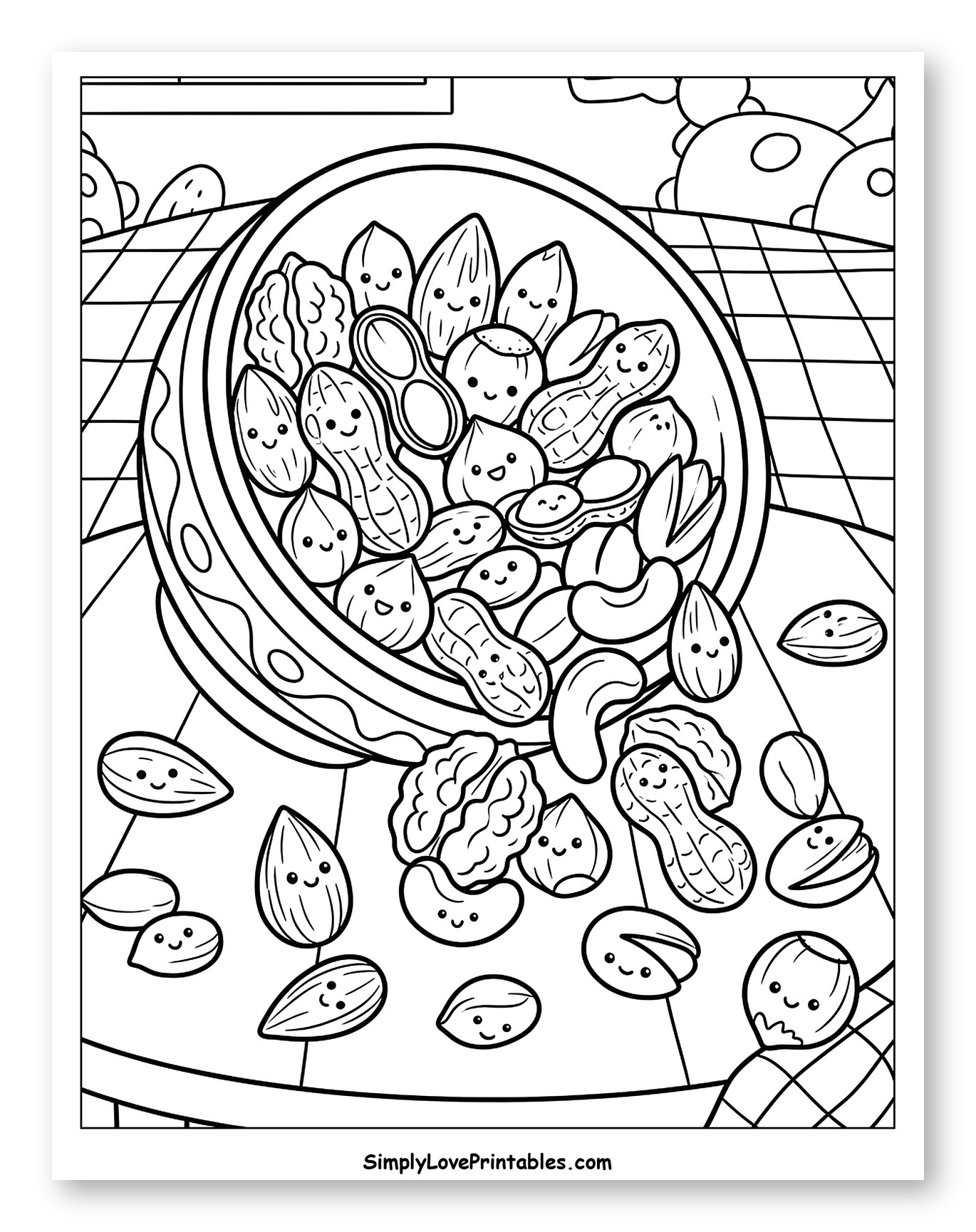 Assorted Nuts with Cute Faces in a Bowl