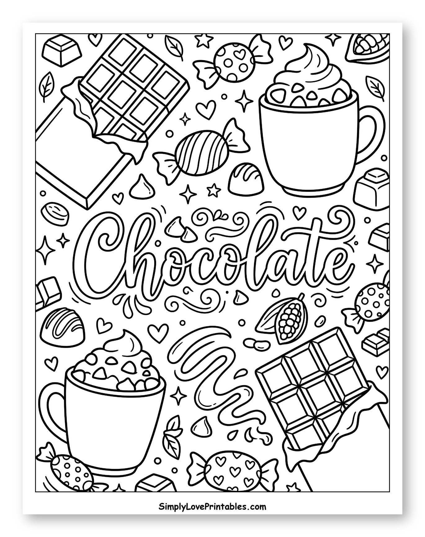 Assortment of Chocolate Treats and Hot Cocoa