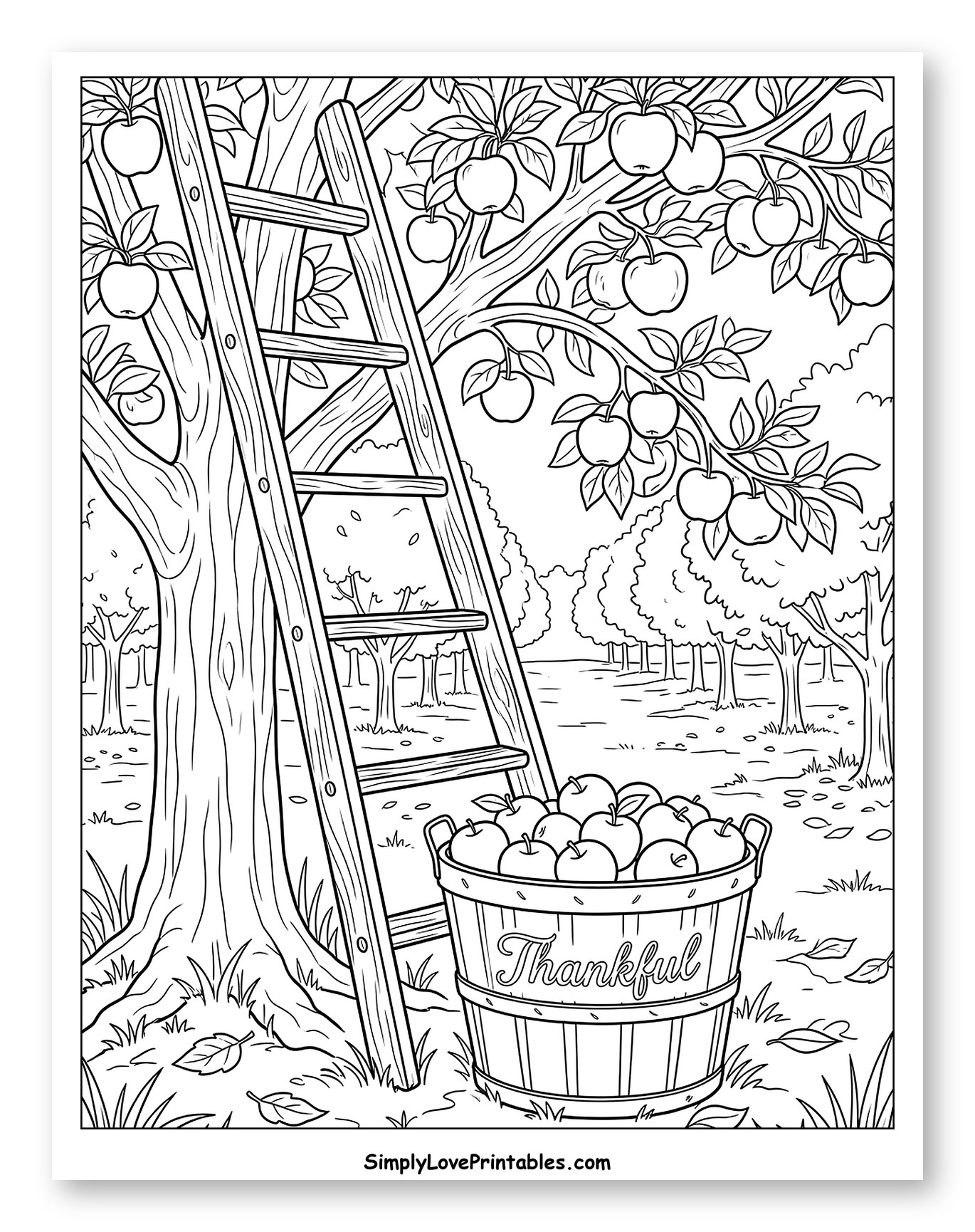 Autumn Apple Harvest with Thankful Basket