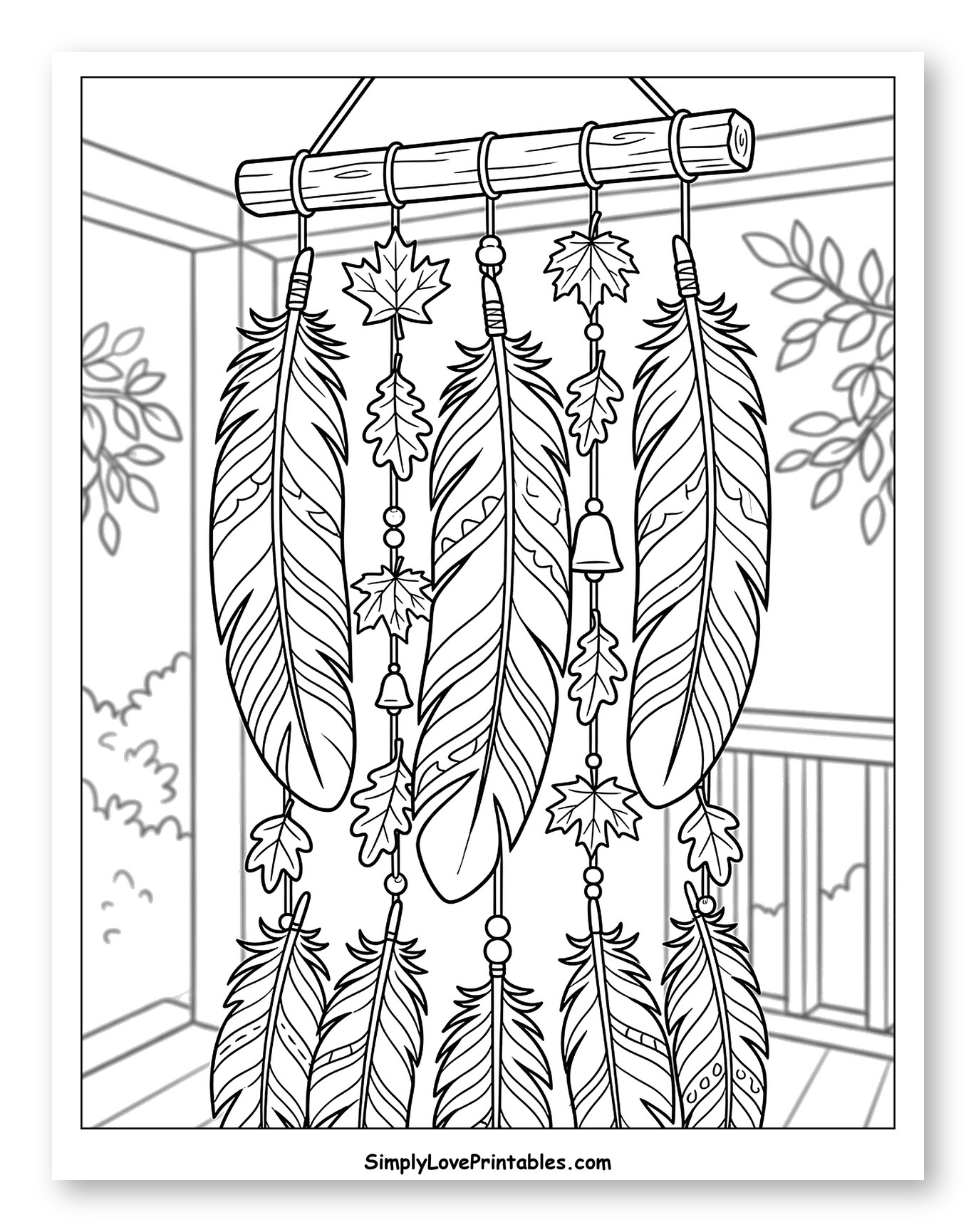 Autumn Feather and Leaf Dreamcatcher Decor