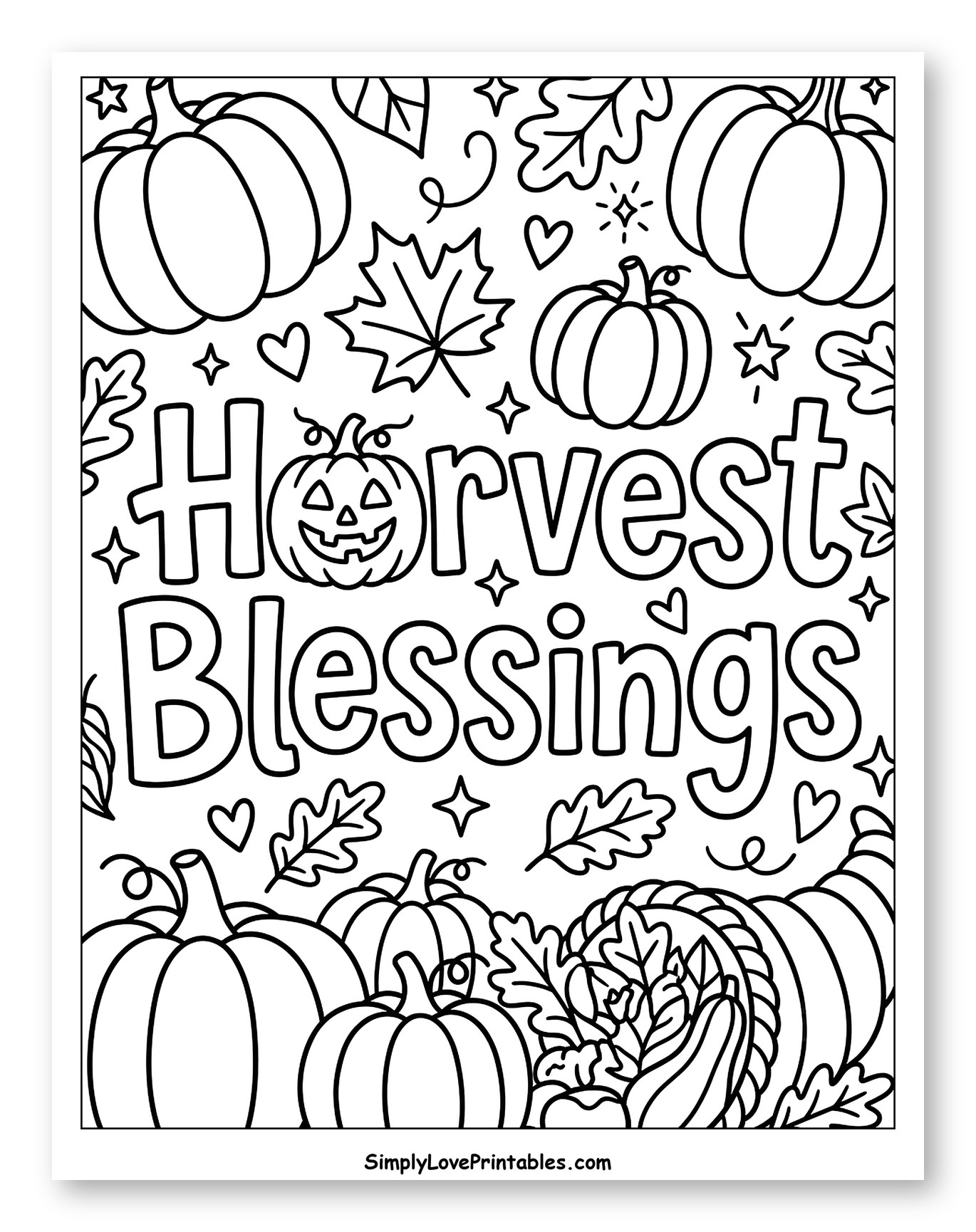 Autumn Harvest Blessings with Jack-o'-Lantern
