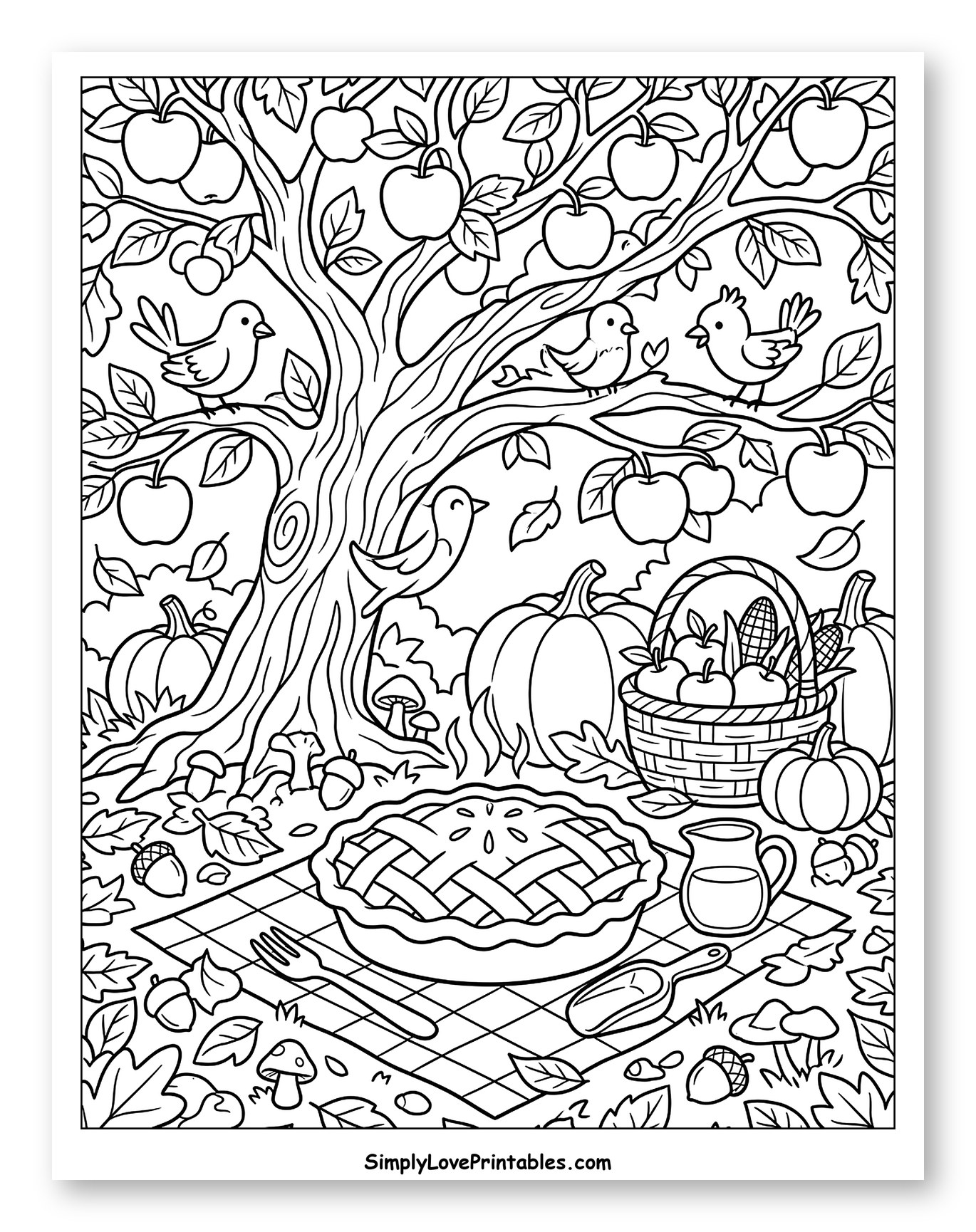 Autumn Harvest Picnic with Apple Pie