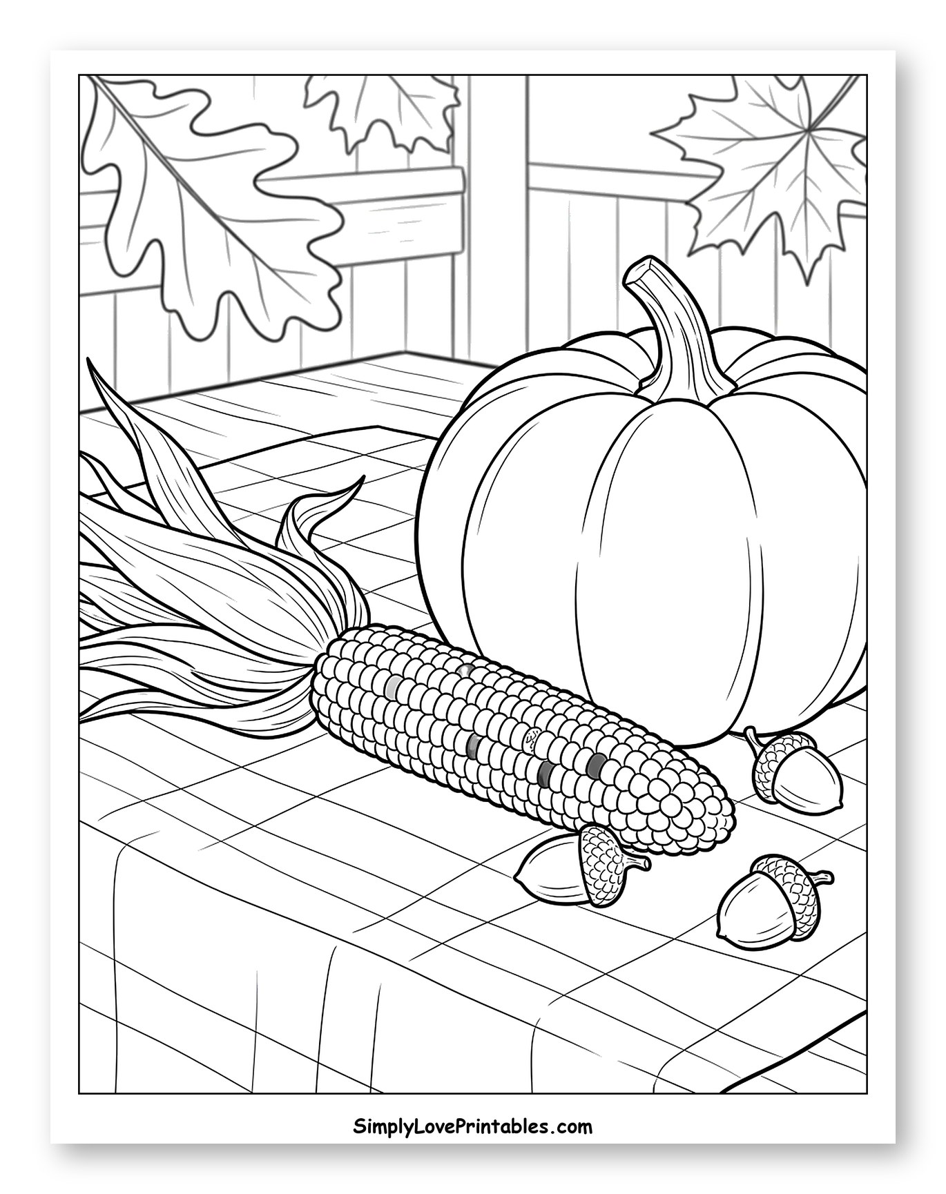 Autumn Harvest with Indian Corn and Pumpkin