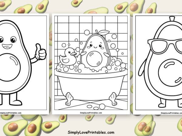 Avocado coloring pages featured image