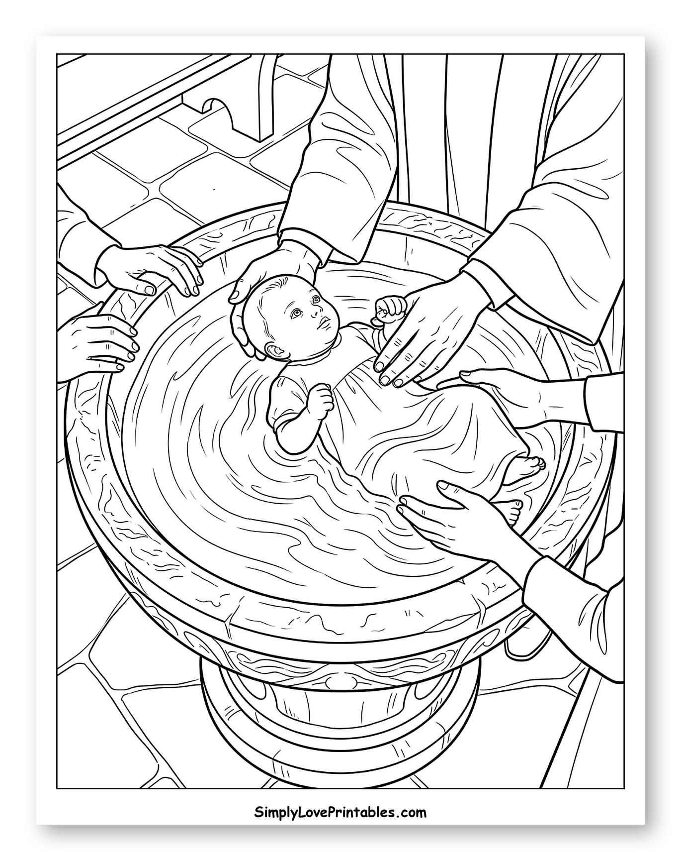 Baby Baptism in a Font