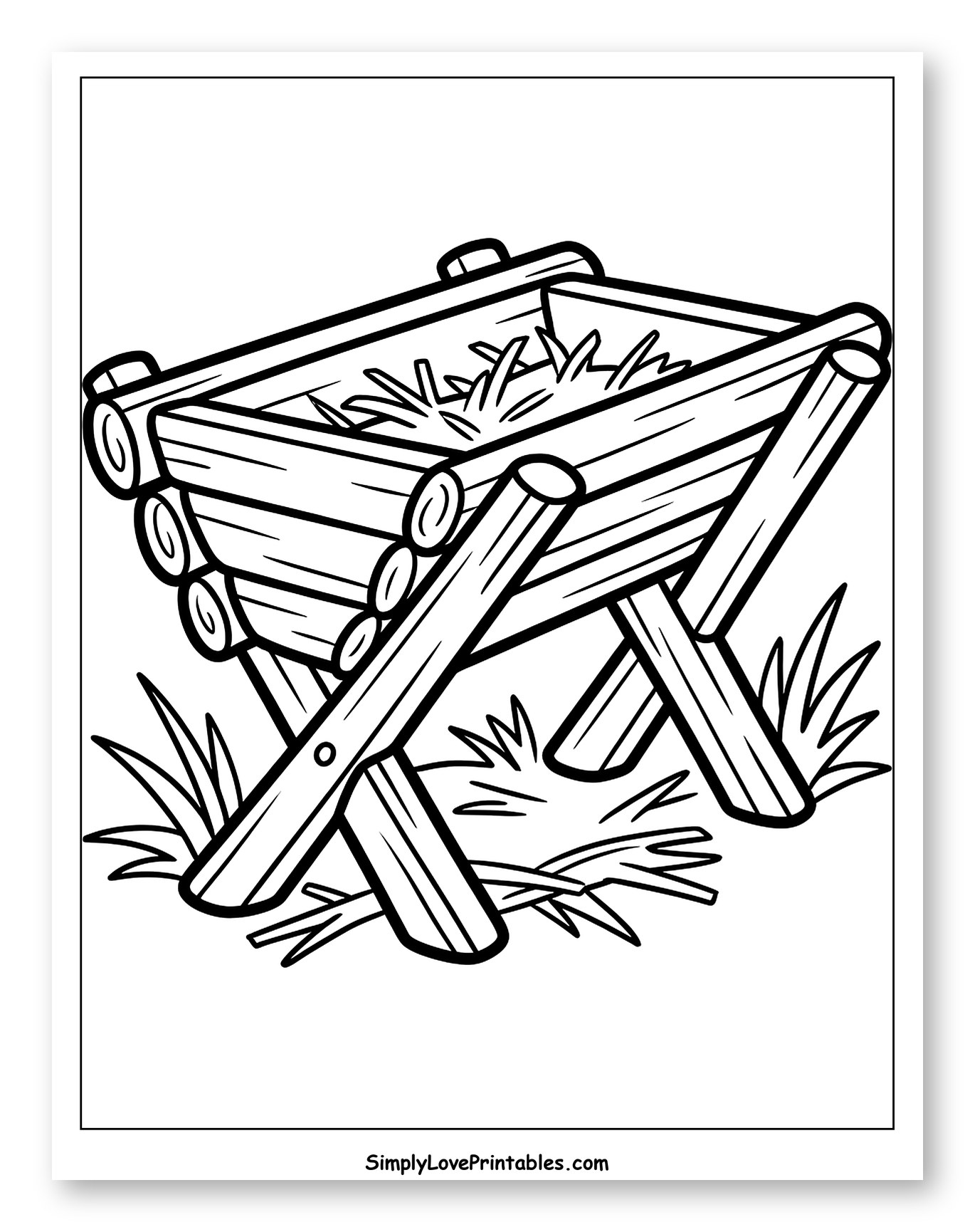 Baby Jesus Manger with Hay