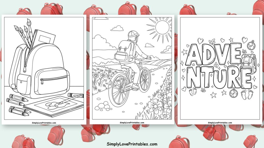 Backpack coloring pages featured image