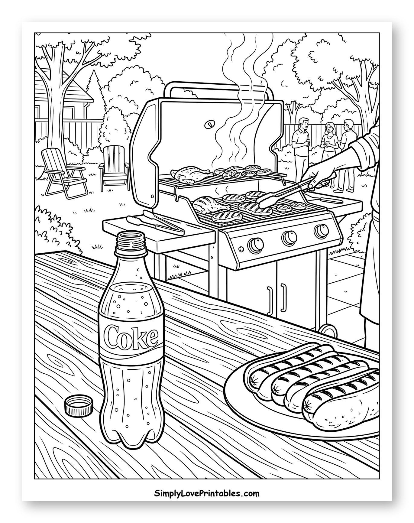 Backyard Barbecue with Coke and Hot Dogs
