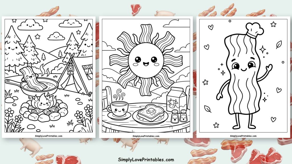 bacon coloring pages featured image
