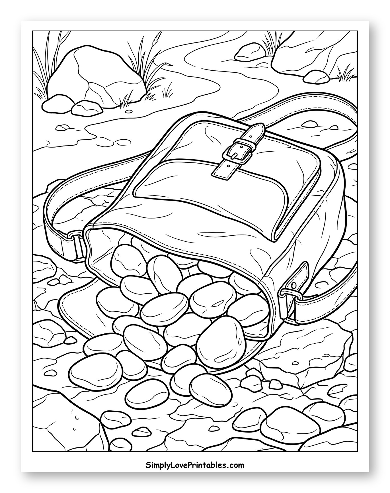 Bag Spilling Rocks on a Rocky Path to Color