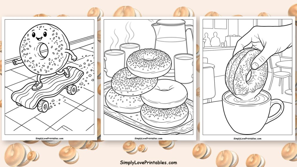 Bagel coloring pages featured image