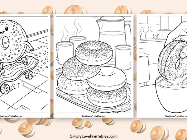 Bagel coloring pages featured image