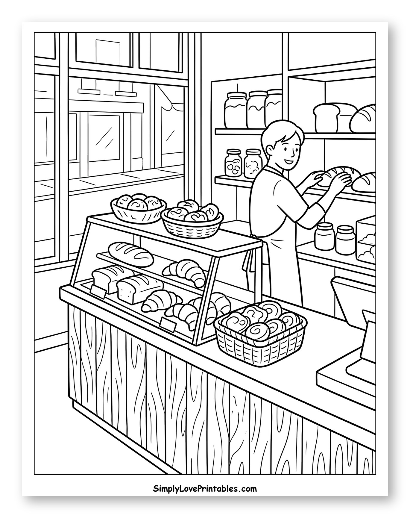 Baker Arranging Bread in a Bakery