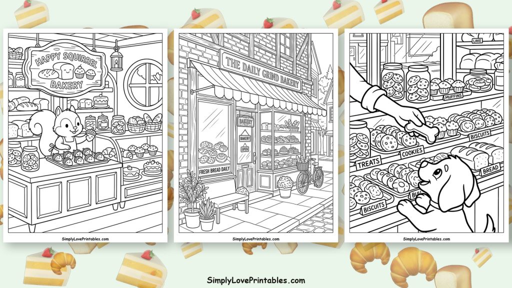Bakery coloring pages featured image