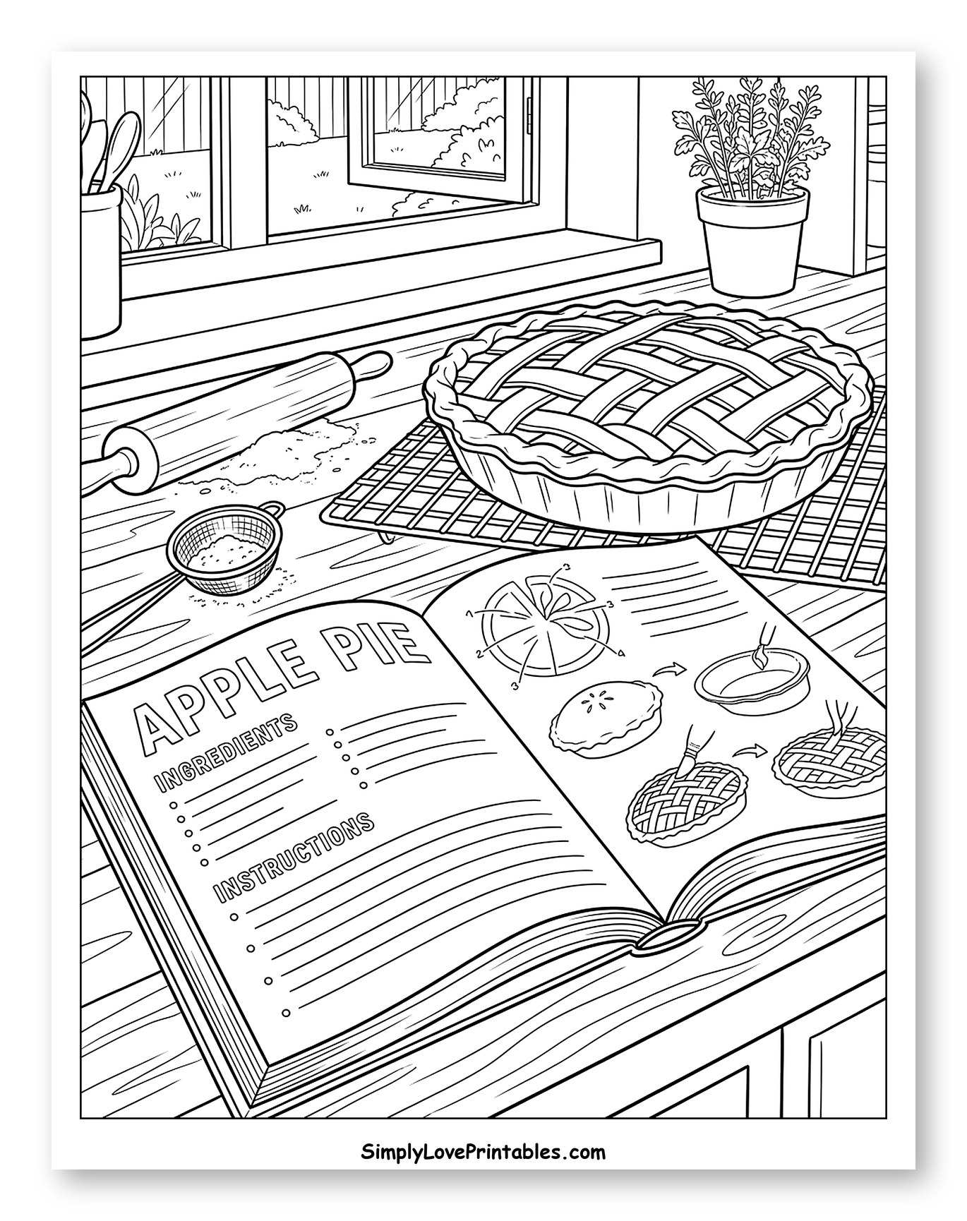 Baking Apple Pie in the Kitchen