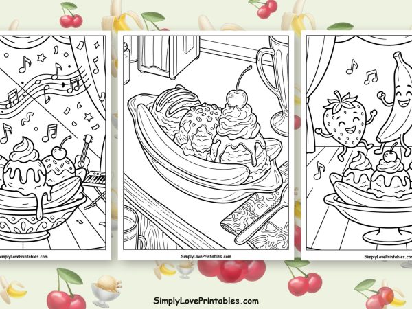 Banana split coloring pages featured image