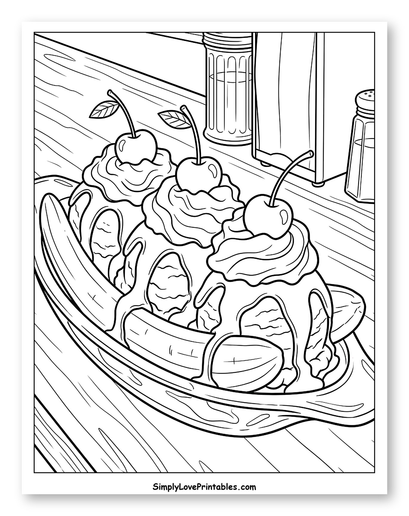 Banana Split with Cherries and Whipped Cream