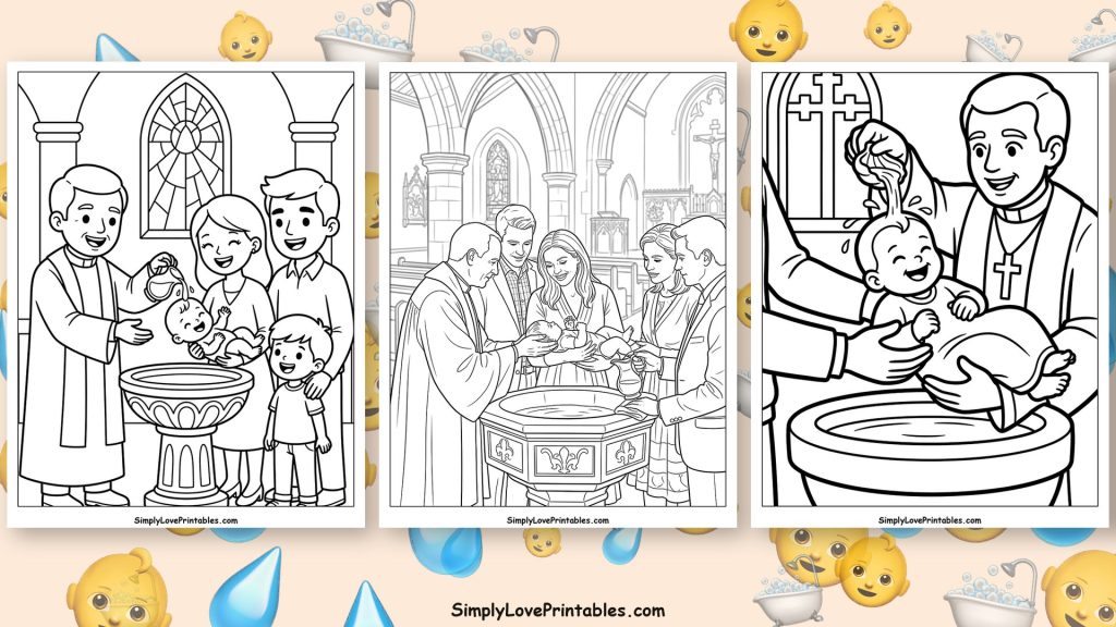 Baptism coloring pages featured image