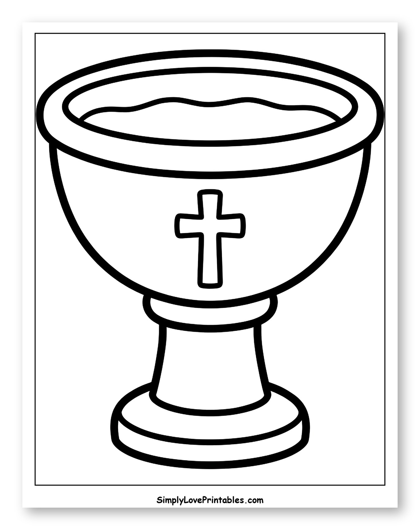 Baptismal Font with a Christian Cross