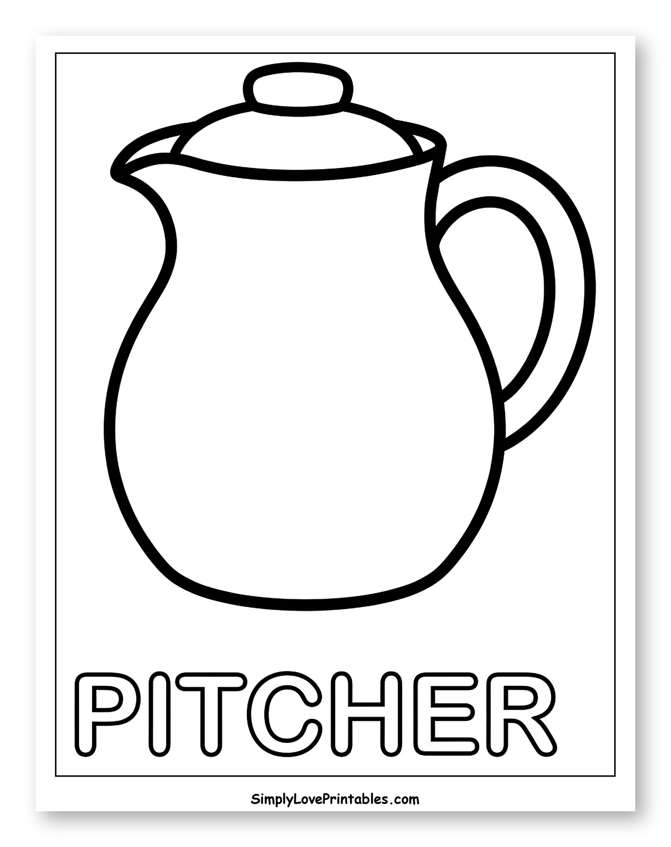 Basic Pitcher with Lid and Handle