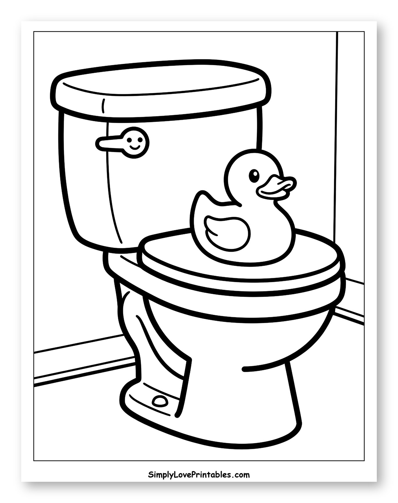 Bathroom Toilet and Rubber Duck