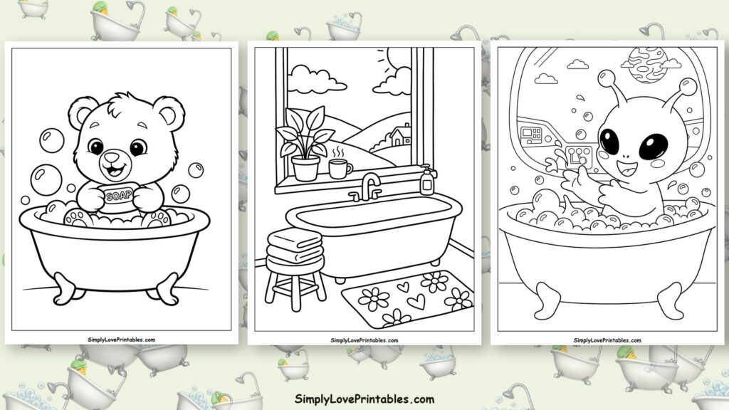 bathtub coloring pages featured image