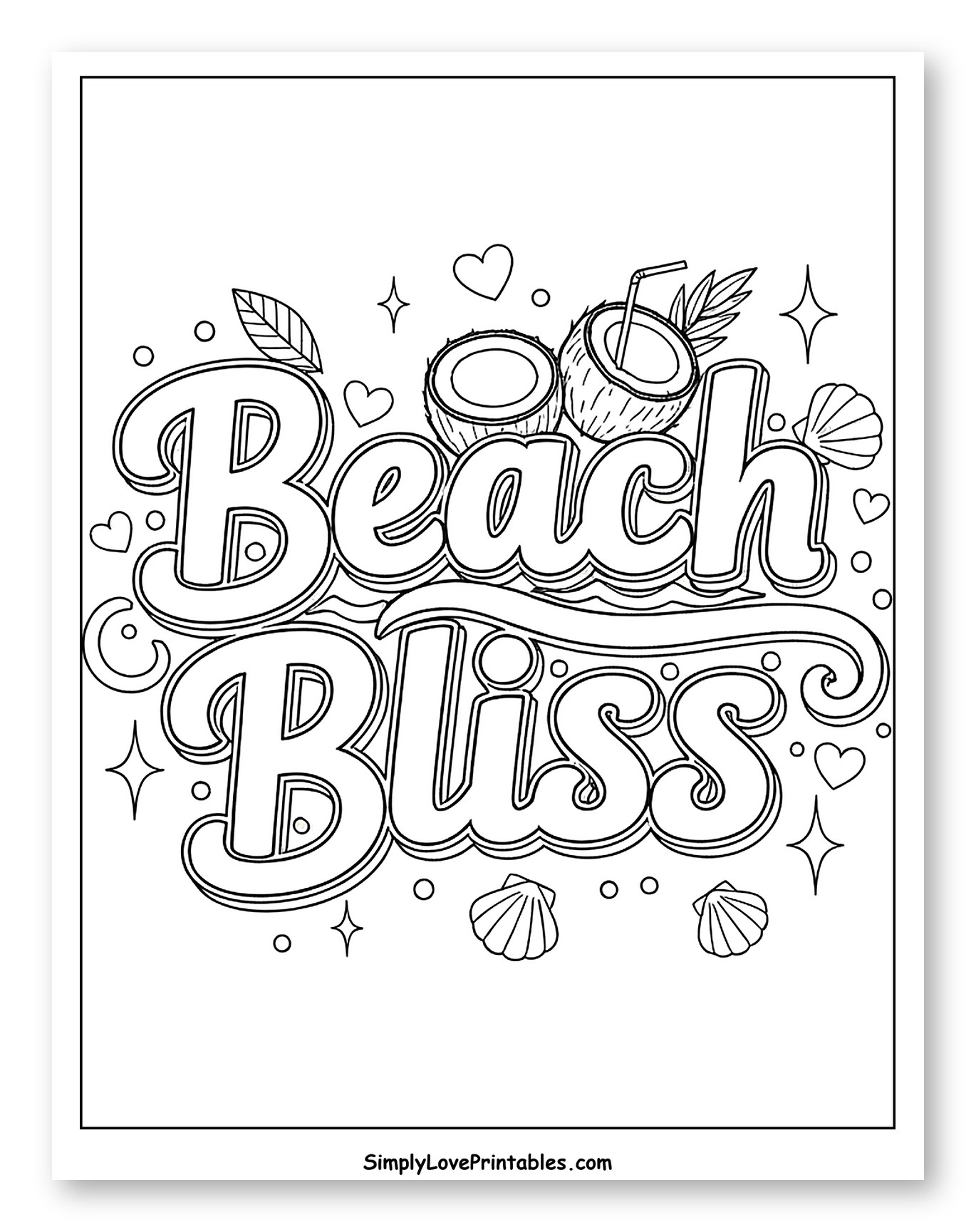 Beach Bliss with Coconuts and Seashells