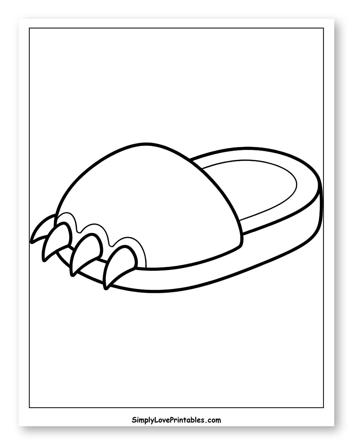 Bear Paw Slipper Outline Coloring Sheet for Toddlers