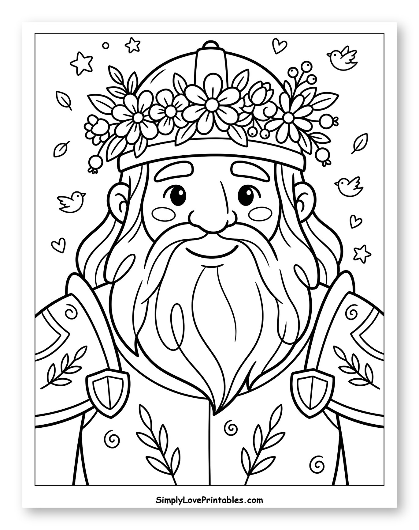 Bearded Warrior with Flower Wreath