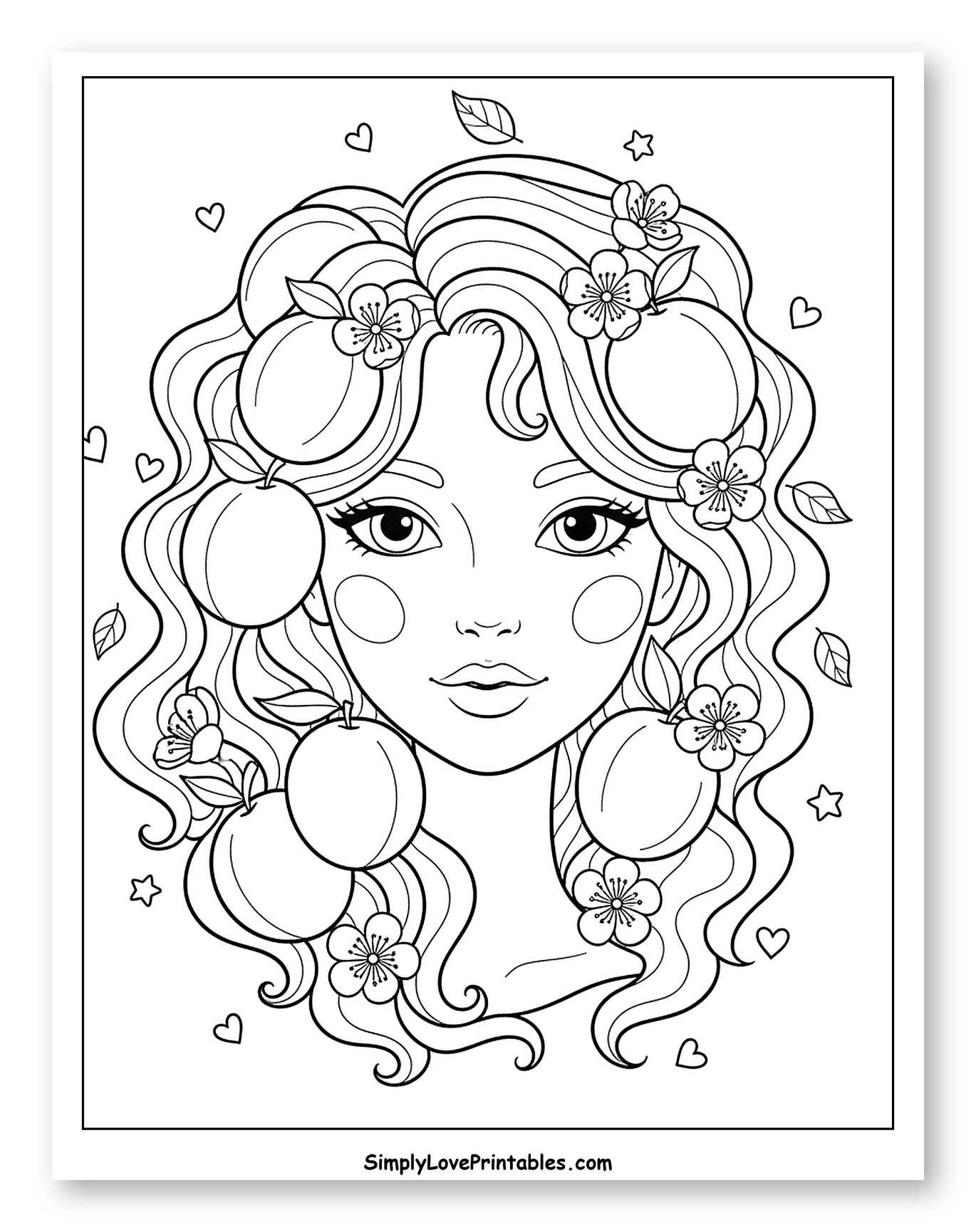 Beautiful Girl Adorned with Fruits and Blossoms