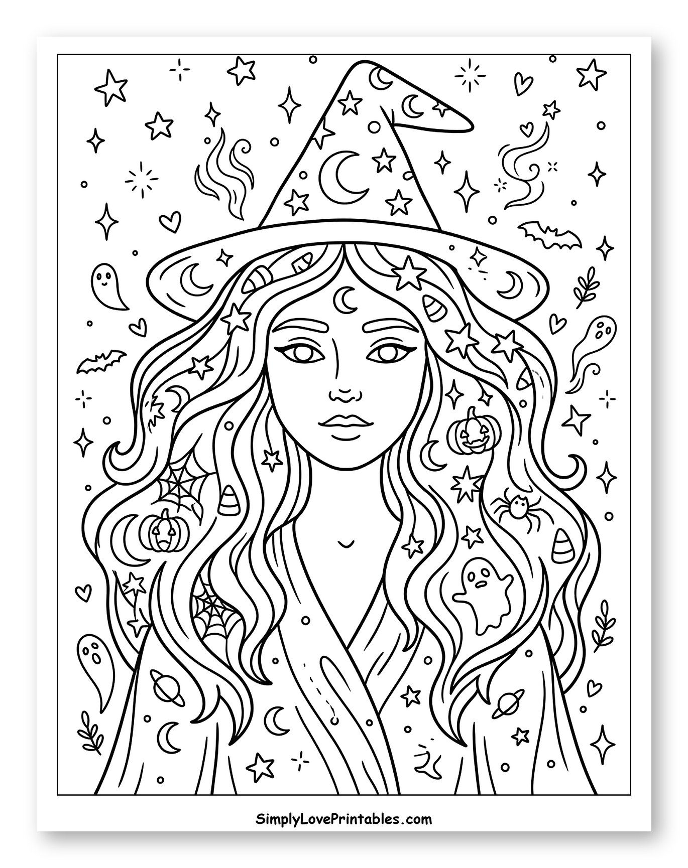 Beautiful Witch with Magical Halloween Hair