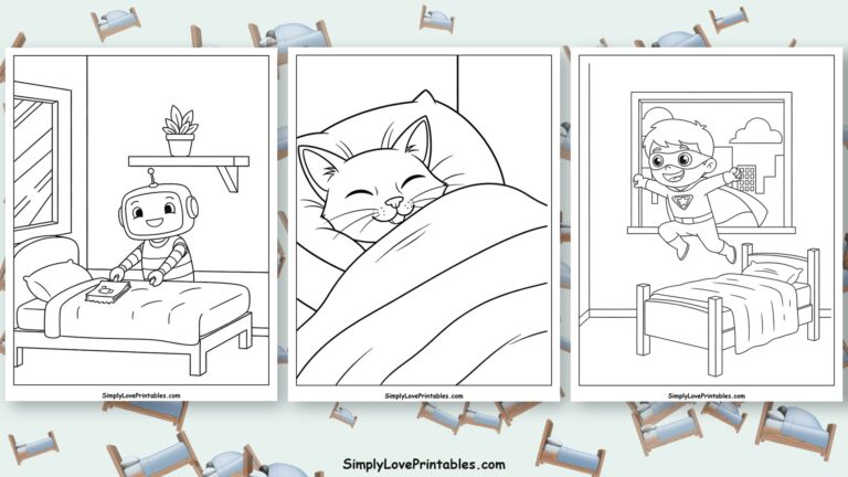 bed coloring pages featured image