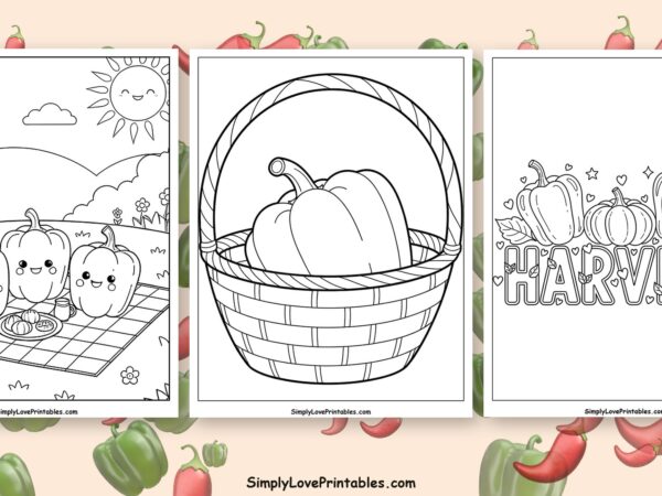 Bell pepper coloring pages featured image