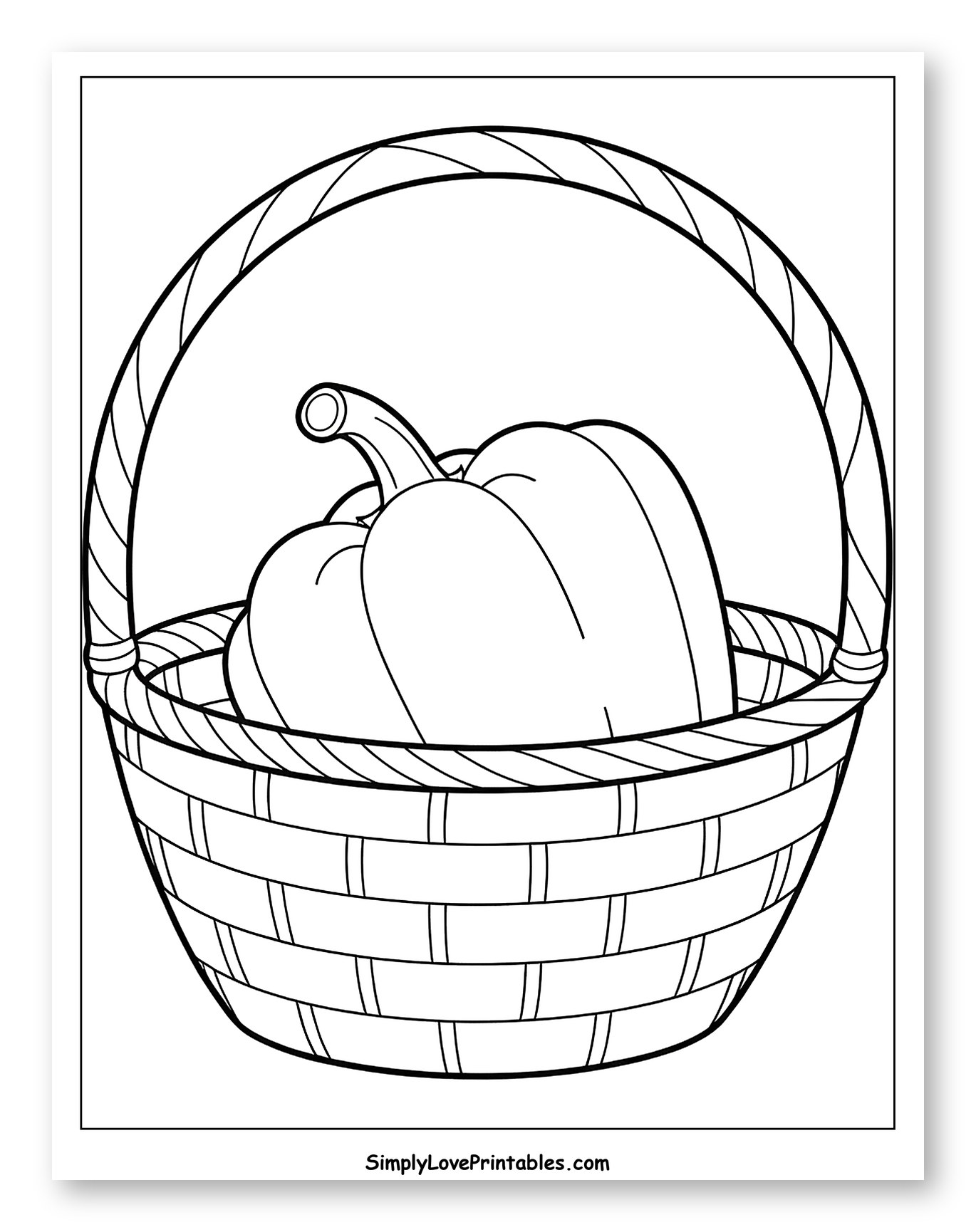 Bell Pepper in a Wicker Basket