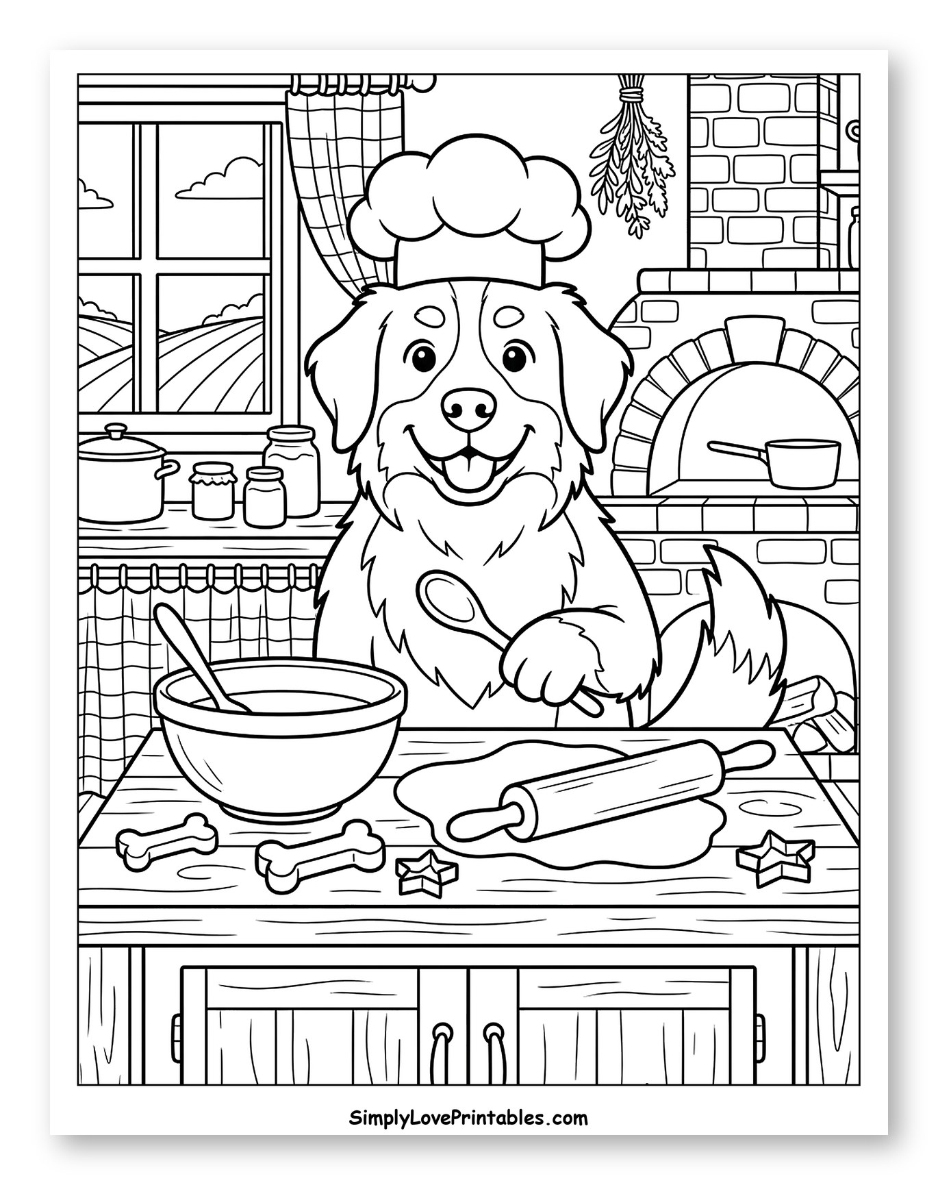 Bernese Mountain Dog Baking Dog Biscuits