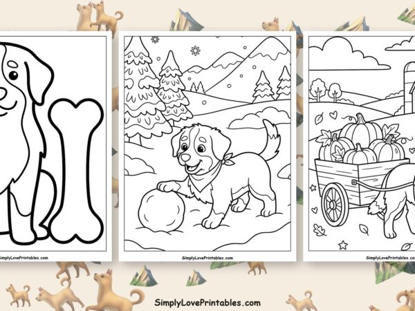 Bernese Mountain Dog coloring pages featured image