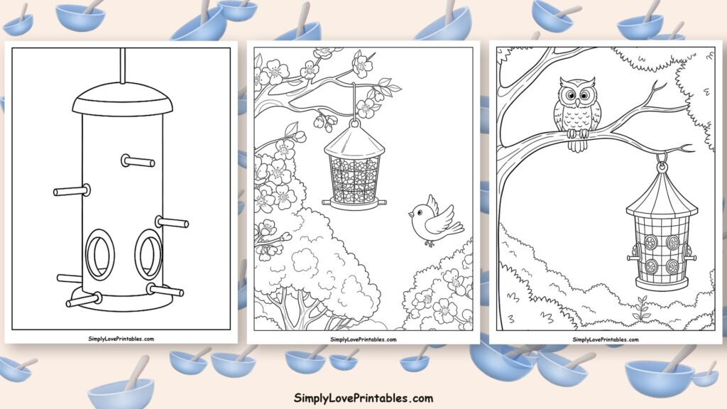 bird feeder coloring pages featured image