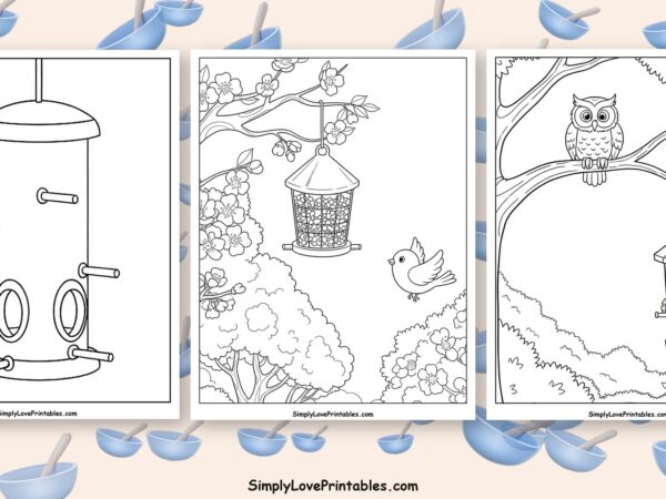 bird feeder coloring pages featured image