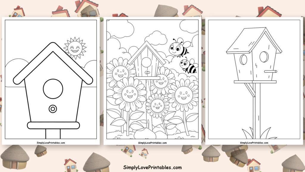 bird house coloring pages featured image