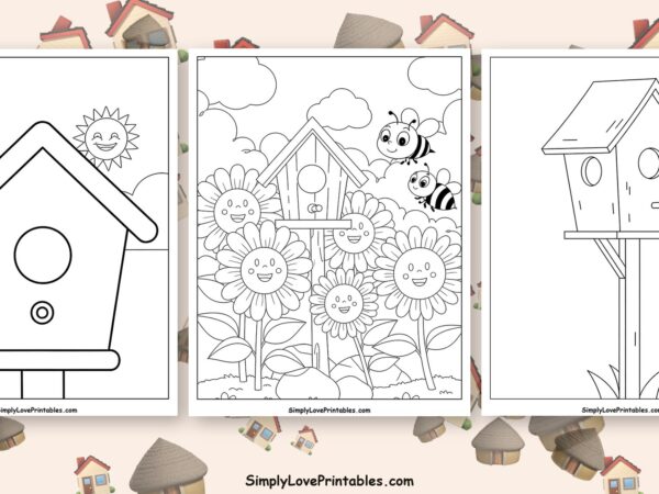 bird house coloring pages featured image